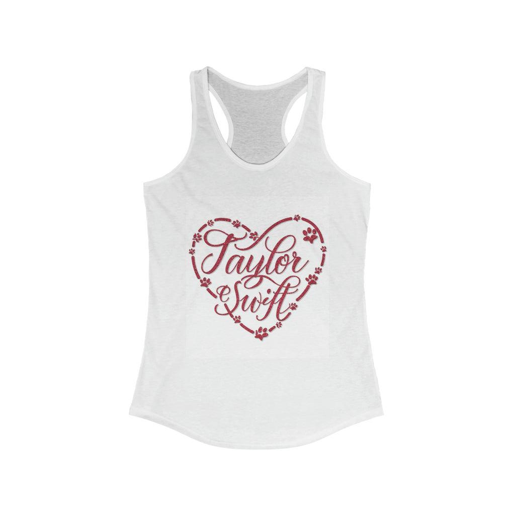 Women's Ideal Racerback Tank. A Purr-fect Blend of Pet Love and Taylor Admiration!