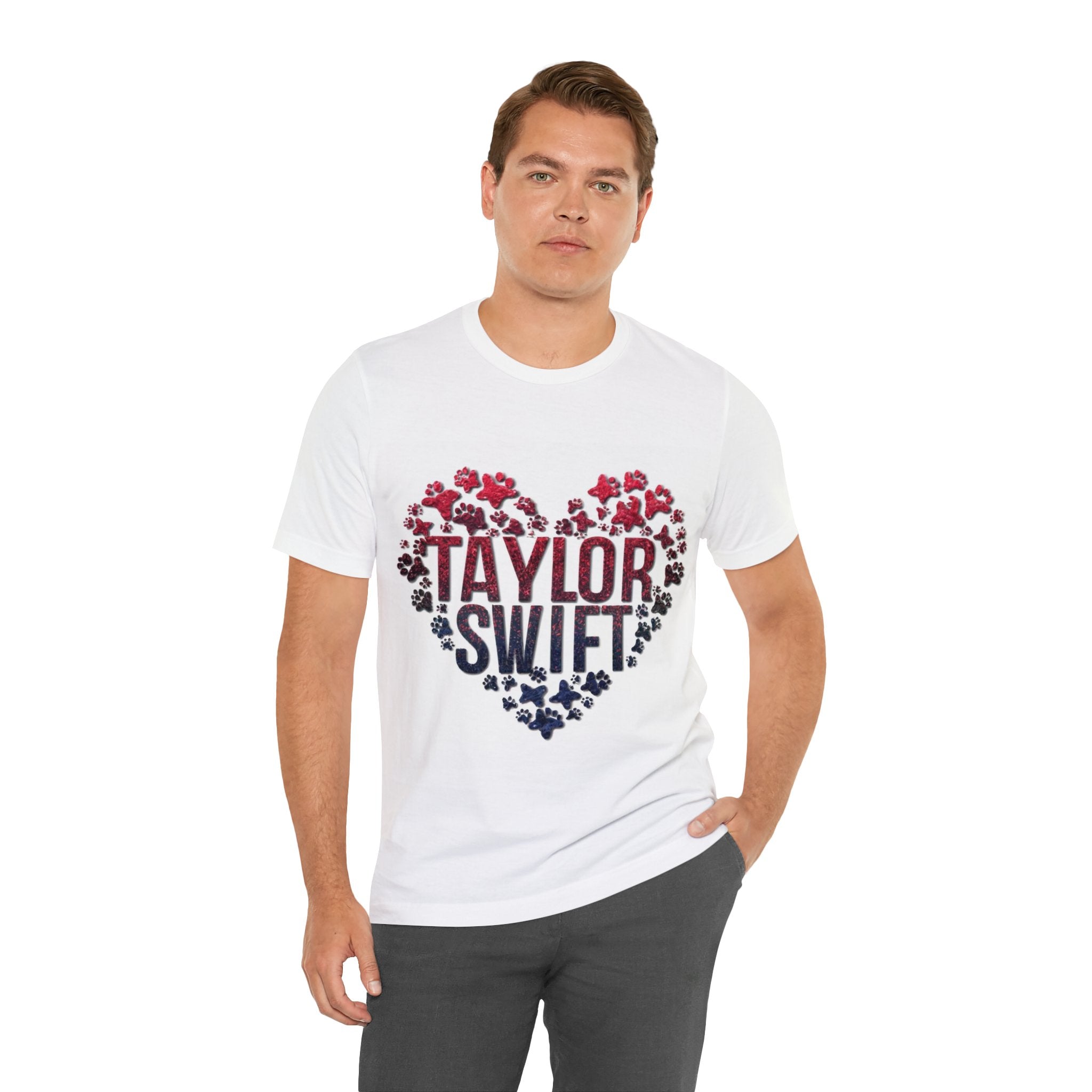 Unisex Jersey Short Sleeve Tee. A Purr-fect Blend of Pet Love and Taylor Admiration!