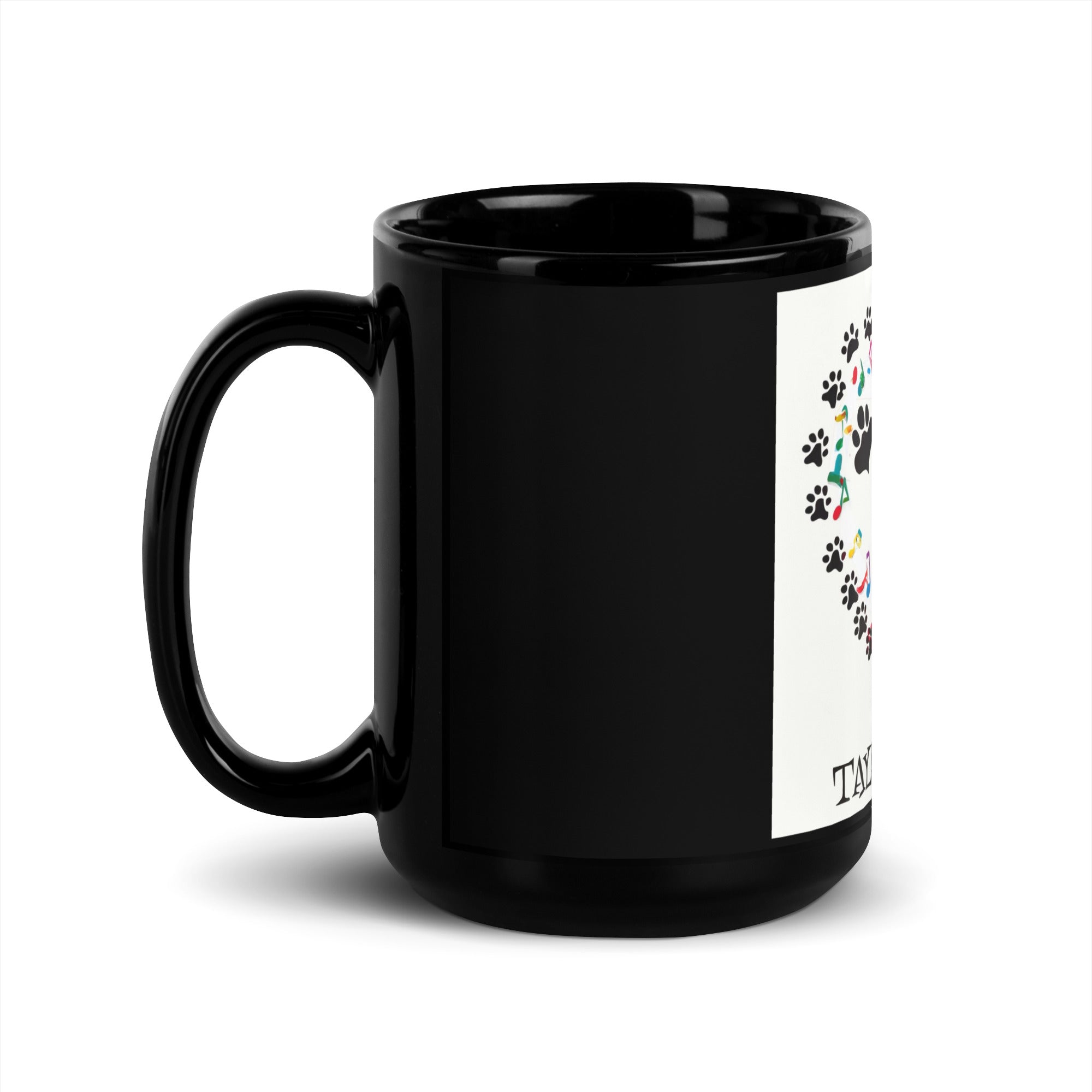 Black Glossy Mug. A Purr-fect Blend of Pet Love and Taylor Admiration!