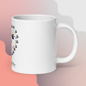 White glossy mug. A Purr-fect Blend of Pet Love and Taylor Admiration!