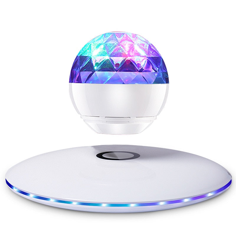 Magnetic Levitating Floating Bluetooth Speaker - white Find Epic Store