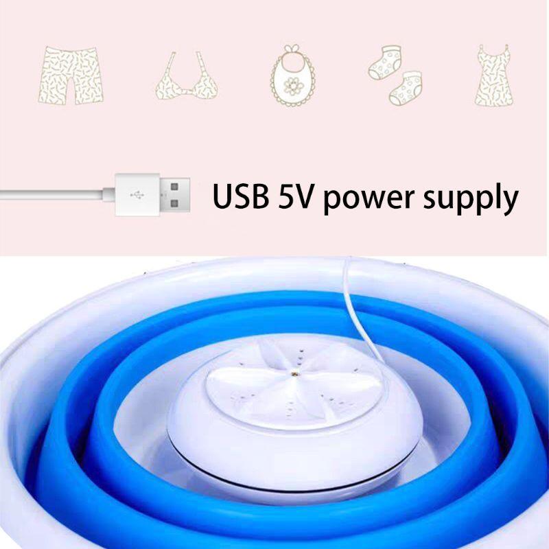 Foldable Mini Washing Machine Rotating Ultrasonic Turbines Washer USB Charging - Find Epic Store