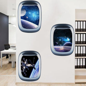 3D Space Galaxy Planets Wall Sticker Universe Star Wall Paper Waterproof Vinyl Art Mural Decal Kids Room Decoration Pegatinas - Find Epic Store