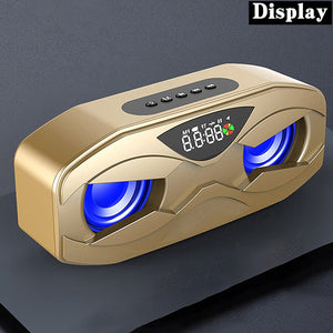 Bluetooth Speaker LED Rhythm Flash Wireless Loudspeaker FM Radio Alarm Clock - gold-display Find Epic Store