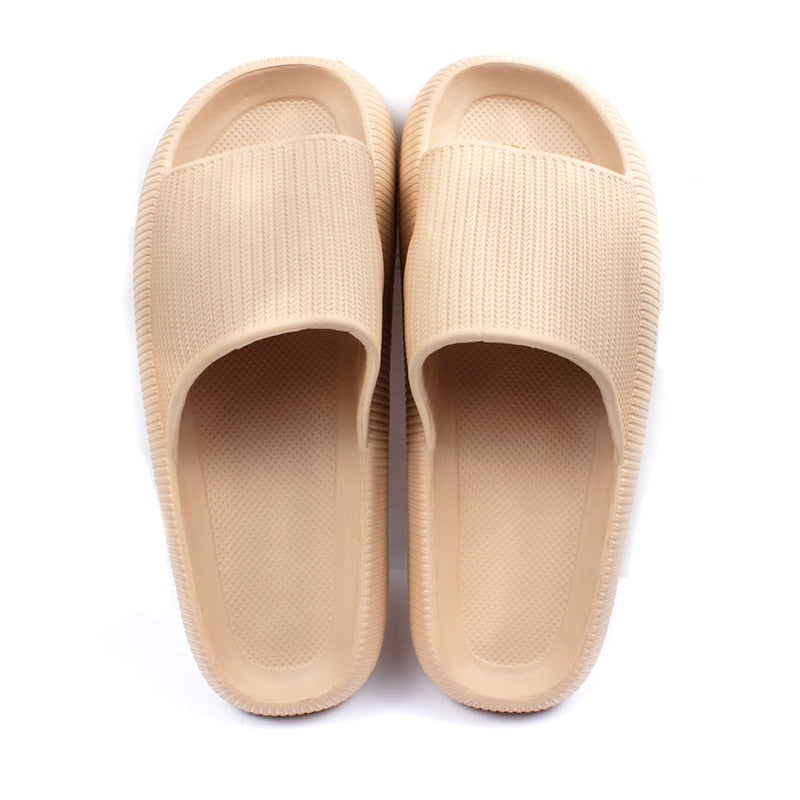 Women Thick Platform Slippers Summer Beach Anti-slip Shoes - khaki / 36-37(240mm) Find Epic Store