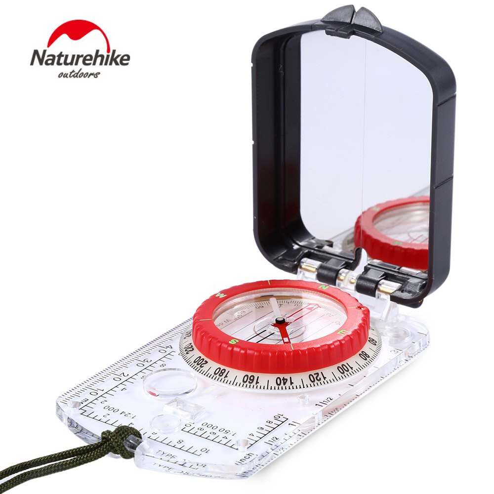 NatureHike Luminous Compass With Mirror LED Light Durable Anti-shock Stable Waterproof Hiking Climbing Multifunctional Compass - Find Epic Store