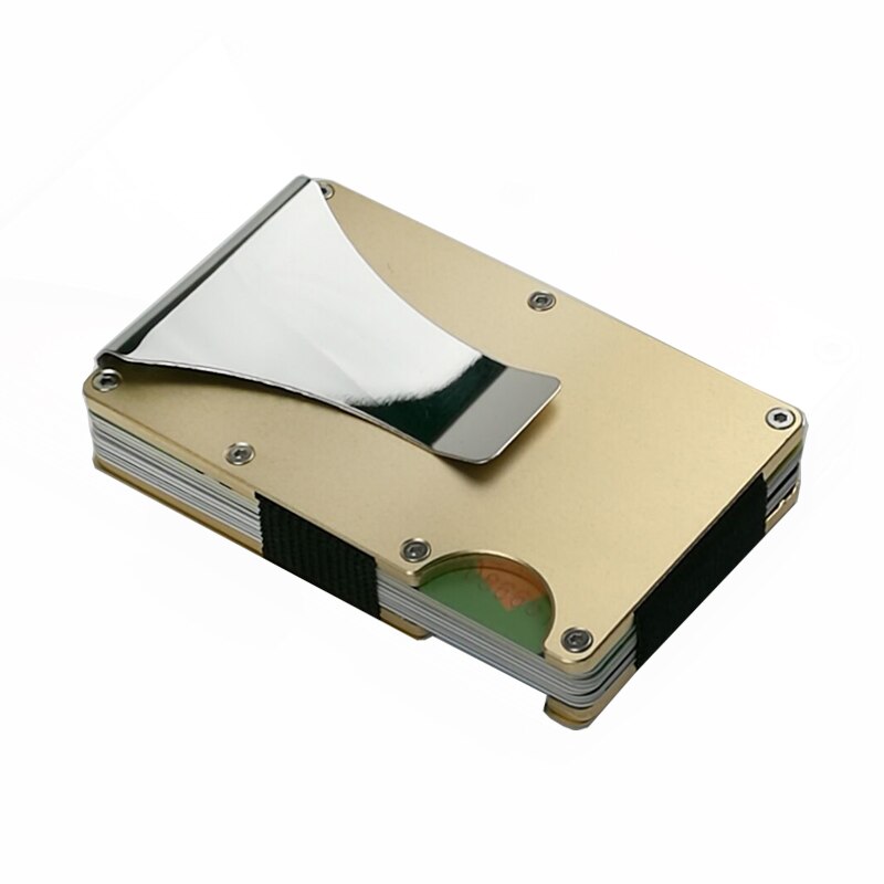 Portable ID Cardholder Clip Metal Case - Gold Find Epic Store
