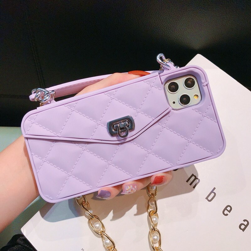 Wallet Case For iPhone With Long Chain - Lilac / iPhone 7 8 Plus Find Epic Store