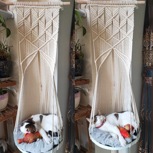 Cat Swing Bed Cage Boho Style Handmade Hanging Sleep Chair Seats Tassel CatsToy Cotton Rope Macrame Tassel House Pets Supplies - Find Epic Store
