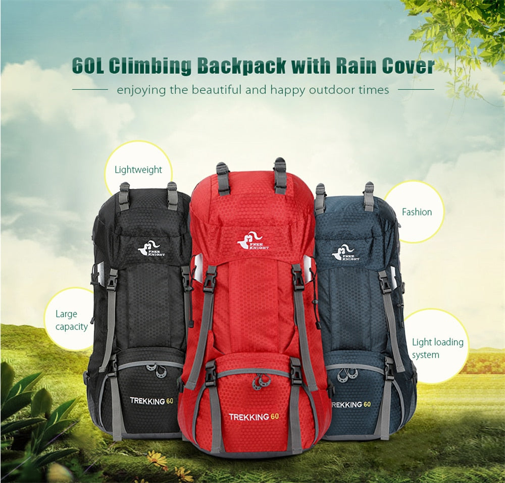 60L Outdoor Backpack Camping Bag with Rain Cover - Find Epic Store