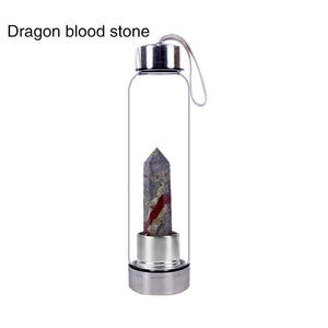 Natural Quartz Gemstone Glass Water Bottle - dragon blood Find Epic Store