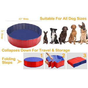 Dog Pool Foldable Dog Swimming Pool Pet Bath Swimming Tub Bathtub Pet Collapsible Bathing Pool for Dogs Cats Kids Drop Shipping - Find Epic Store