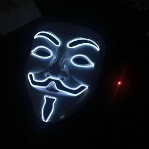 Vendetta Led Luminous Mask - White / Battery Style Find Epic Store