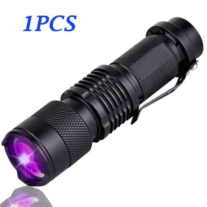 UV LED Flashlight Mini LED Torch 395nm Zoomable blacklight Wavelength Violet Light Pet Urine Scorpion Feminine hygiene Detector - 1pcs Find Epic Store