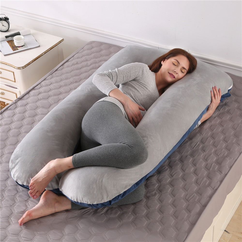 Sleeping Support Pillow For Pregnant Women - Plush-Navy-Grey Find Epic Store