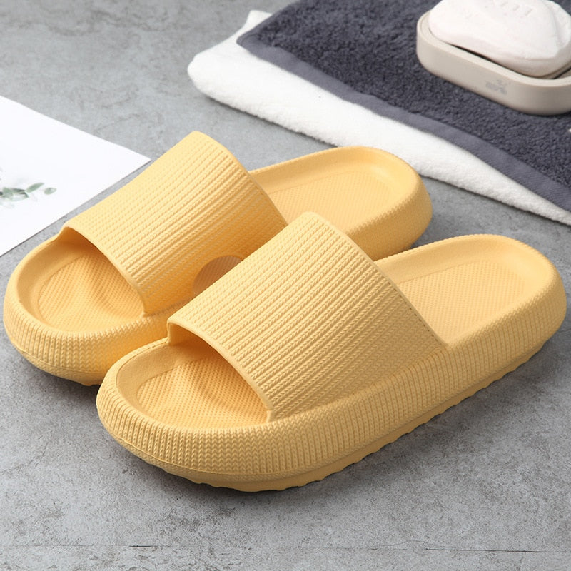 Women Thick Platform Slippers Summer Beach Anti-slip Shoes - yellow / 40-41(260mm) Find Epic Store