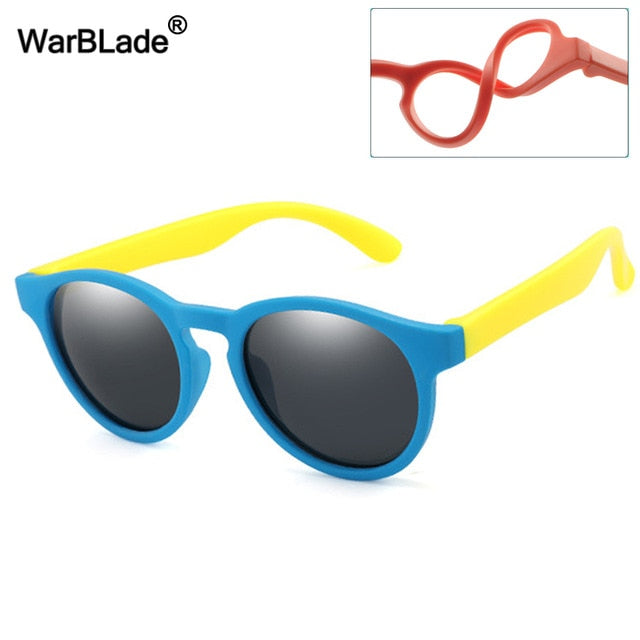WarBlade Round Polarized Kids Sunglasses - blue yellow gray Find Epic Store