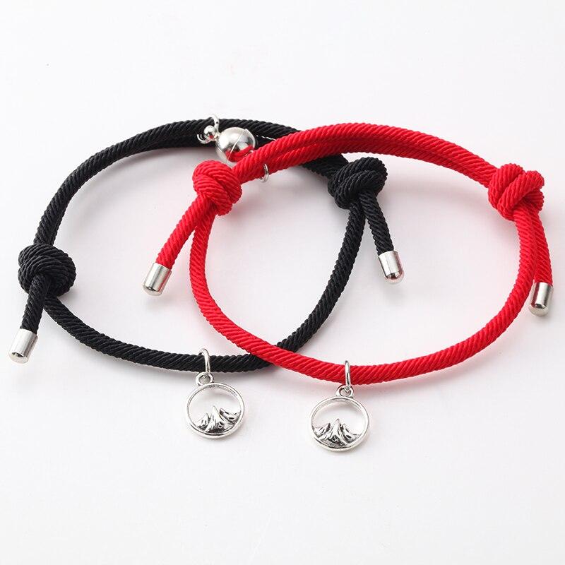 Attract couples bracelets best friend bracelet men bracelet red black rope weaving magnet attract long-distance love jewelry - Find Epic Store