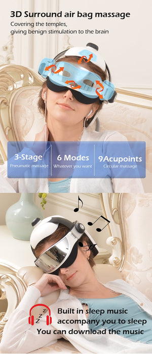 Smart Head Eye Massager 2 in 1 Heating Air Pressure Vibration Therapy - Find Epic Store