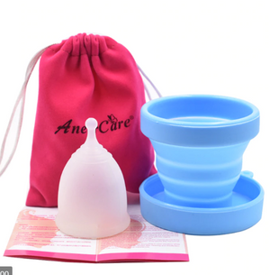 Menstrual and Sterilizer Cup Recyclable Camping Foldable Cup - Transparent / 1pc set with the fold cup Find Epic Store
