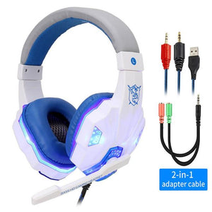 Led Light Wired Gamer Headset - WhiteBlue with Light Find Epic Store