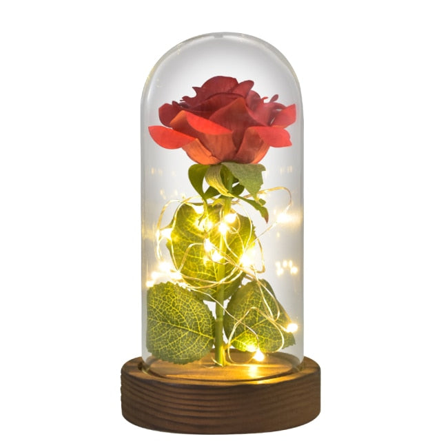 Beauty and The Beast Preserved Roses In Glass Galaxy Rose Flower LED Light Artificial Flowers Christmas Valentine Gift for Girls - Find Epic Store