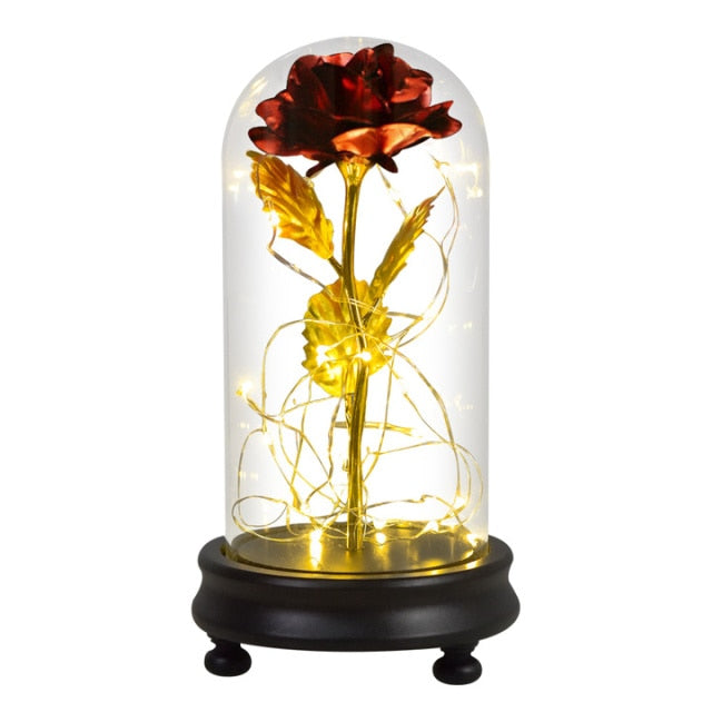 Beauty and The Beast Preserved Roses In Glass Galaxy Rose Flower LED Light Artificial Flowers Christmas Valentine Gift for Girls - Find Epic Store