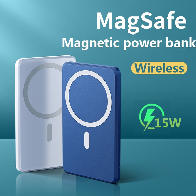 Magnetic Fast Wireless Power Bank For iPhone - Free 2 magnets / 5000mAh Blue Find Epic Store