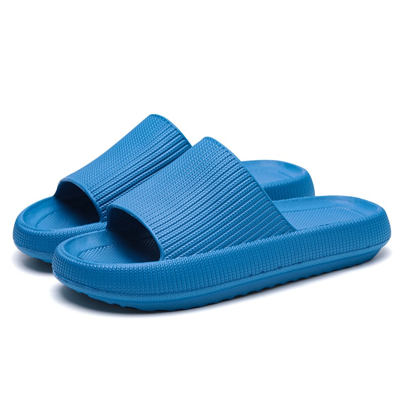 Women Thick Platform Slippers Summer Beach Anti-slip Shoes - blue / 34-35(230mm) Find Epic Store