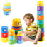 8PCS Educational Baby Toys 6Month Figures Letters Foldind Stack Cup Tower - Colorful Find Epic Store