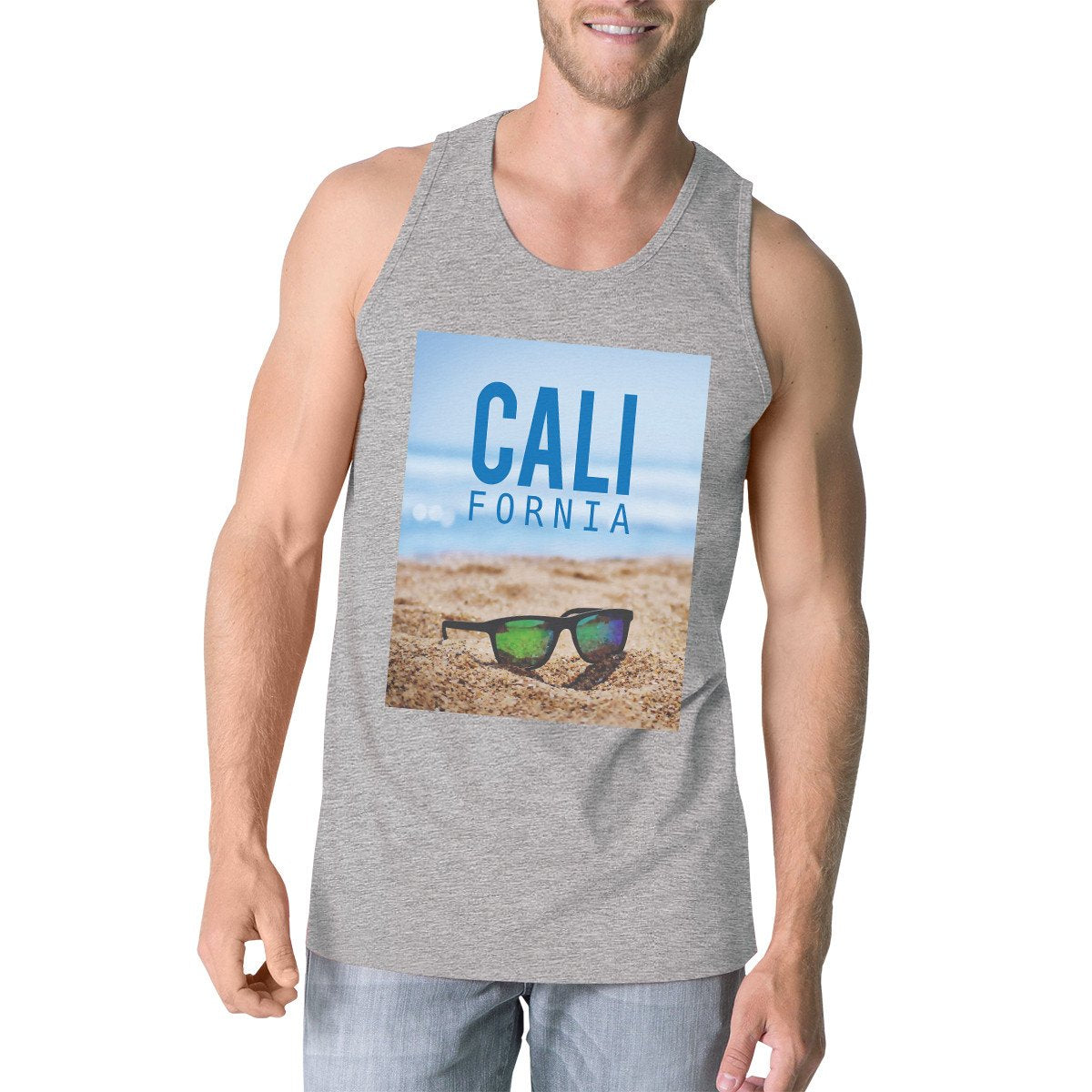 California Beach Sunglasses Mens Lightweight Cotton Tank Top Gifts - MEDIUM Find Epic Store