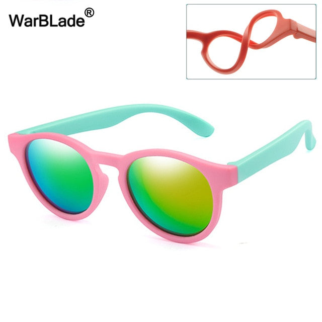 WarBlade Round Polarized Kids Sunglasses - pink green red Find Epic Store