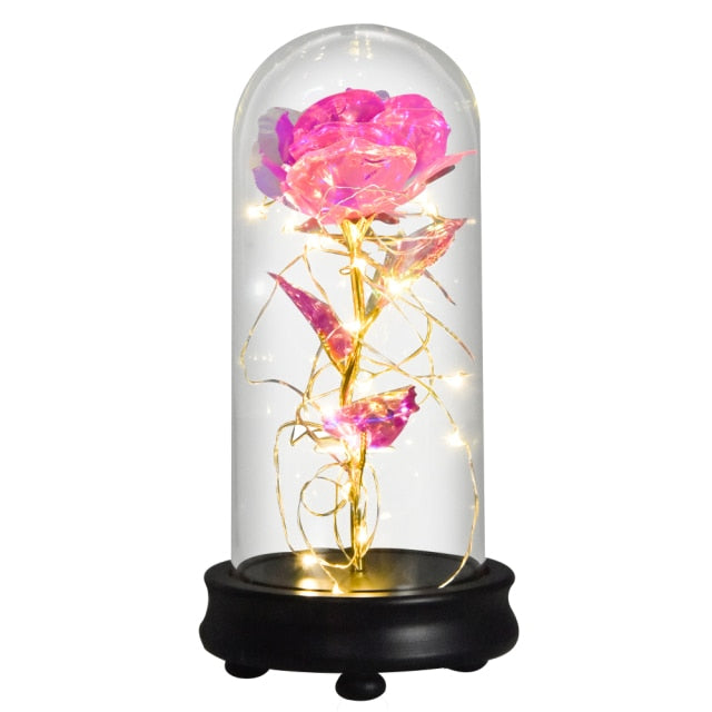 Beauty and The Beast Preserved Roses In Glass Galaxy Rose Flower LED Light Artificial Flowers Christmas Valentine Gift for Girls - Find Epic Store