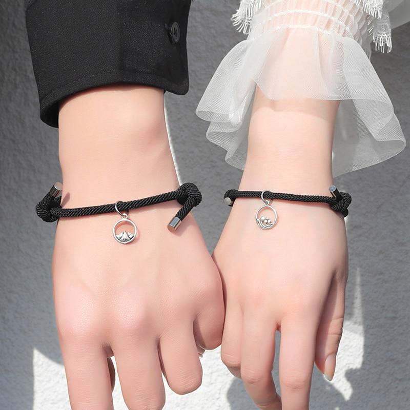 Attract couples bracelets best friend bracelet men bracelet red black rope weaving magnet attract long-distance love jewelry - Find Epic Store