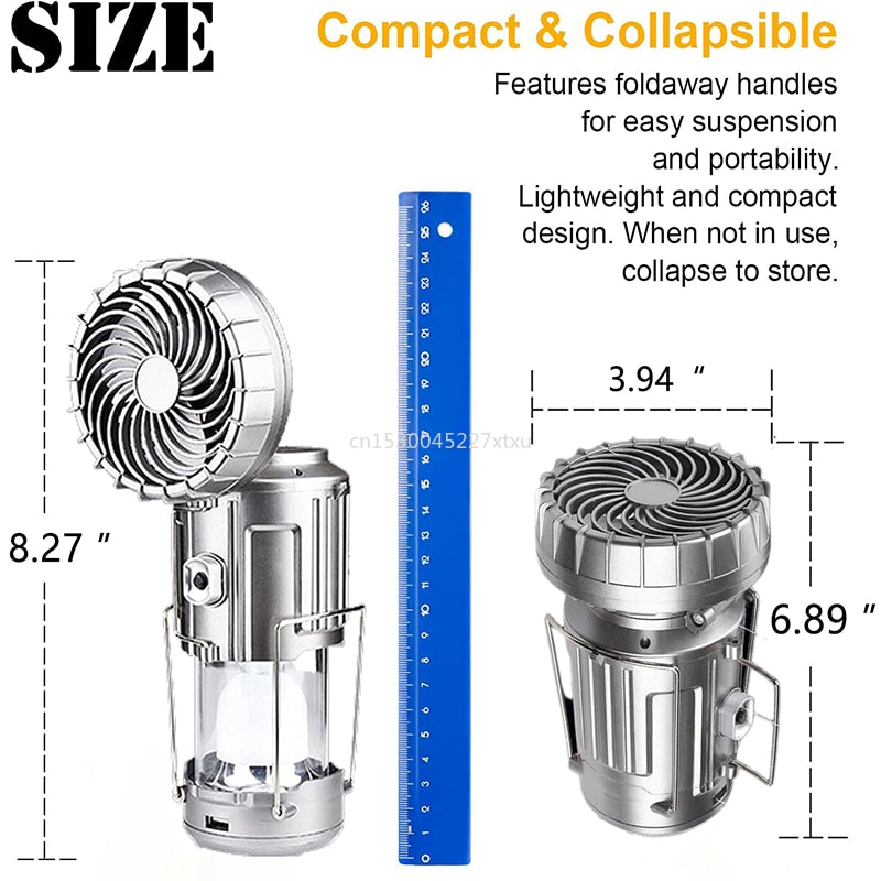 6 in 1 Portable Outdoor LED Camping Lantern With Fan - Find Epic Store