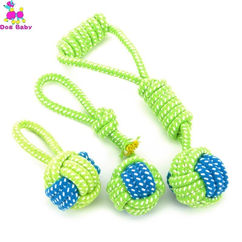 1PC Pet Supply Dog Toys Dogs Chew Teeth Clean Outdoor Training Fun Playing Green Rope Ball Toy For Large Small Dog Cat - Find Epic Store