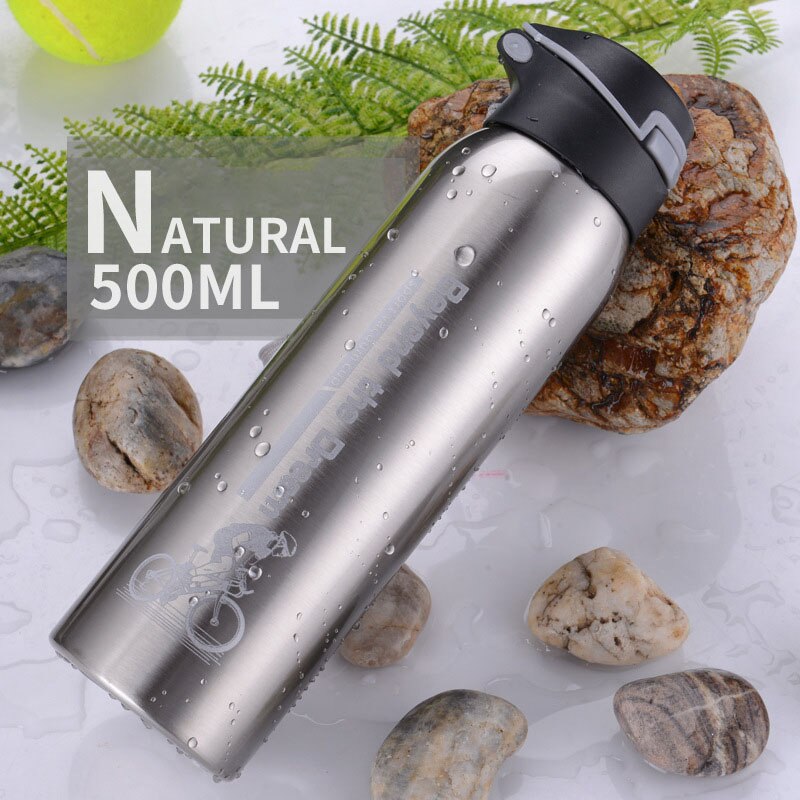500ML Bike Water Bottle - silver Find Epic Store