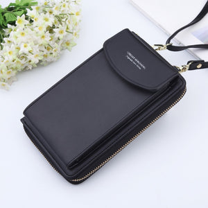 2020 Women Wallet Solid Color Leather Shoulder Straps Shoulder Bag Mobile Phone Big Card Holders Wallet Handbag Pockets girls - Find Epic Store