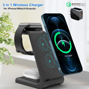 3 in 1 Induction Qi Wireless Charger Holder For iPhone - Find Epic Store
