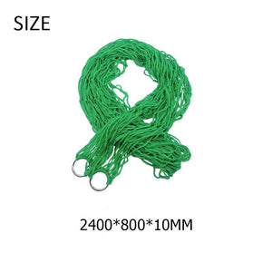 Nylon Hammock Garden Yard Hanging Mesh Net Sleeping Bed for Outdoors Siesta Rest Single Person Furniture Supplies - Green Find Epic Store