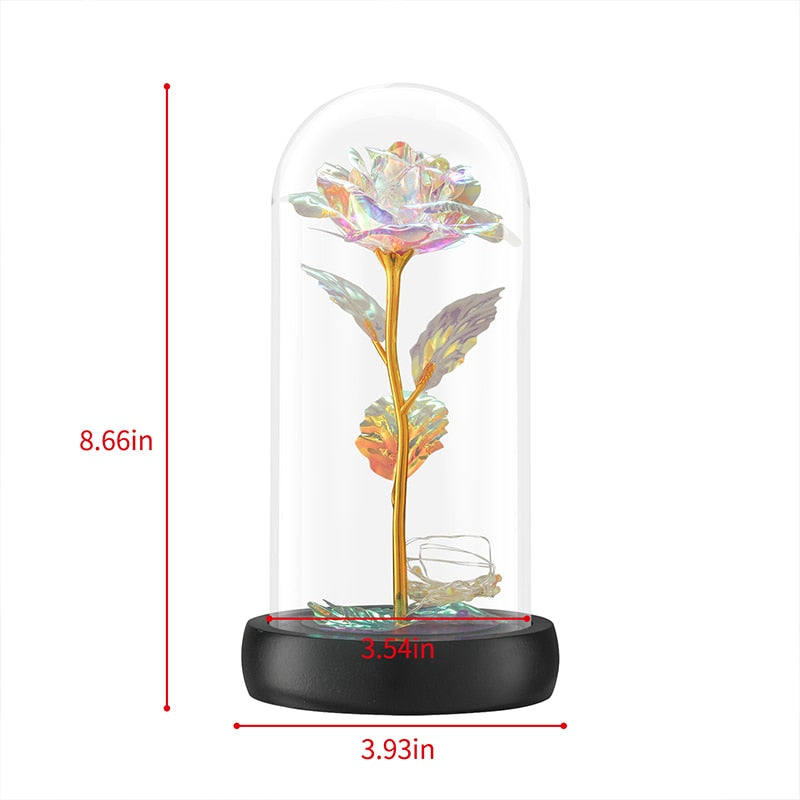 Beauty and The Beast Preserved Roses In Glass Galaxy Rose Flower LED Light Artificial Flowers Christmas Valentine Gift for Girls - Find Epic Store