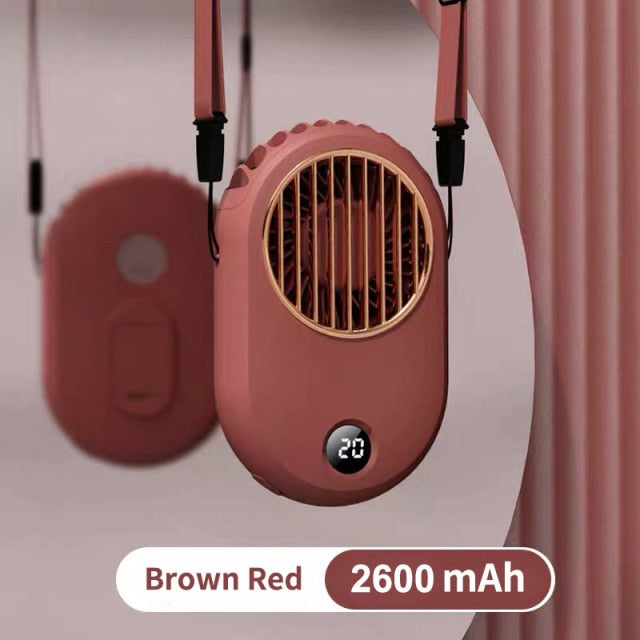 Portable Neck Fan - Brown Red 2600mAH Find Epic Store