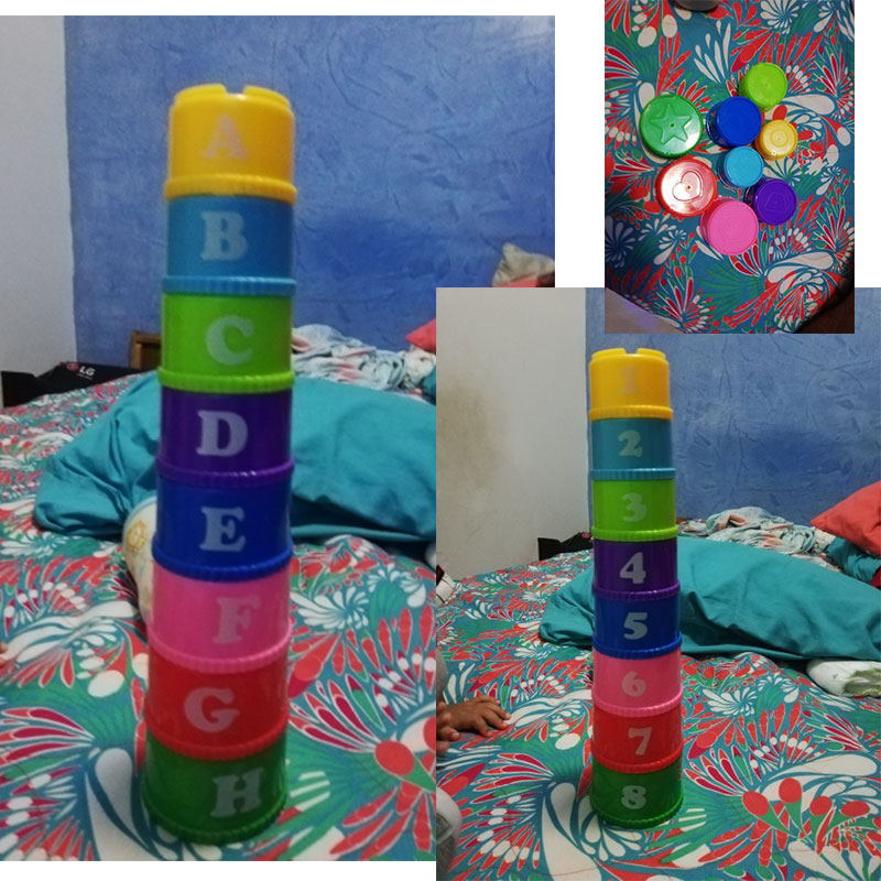 8PCS Educational Baby Toys 6Month Figures Letters Foldind Stack Cup Tower - Find Epic Store