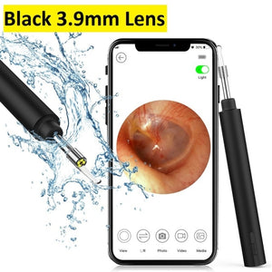 Wireless WiFi Ear Otoscope Oto Speculum Ultra-Thin Ear Scope Camera Waterproof Earwax Removal Tool - Black 3.9mm Lens Find Epic Store