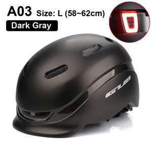 LED Light Rechargeable Cycling Mountain Road Bike Helmet - A03 Gray Find Epic Store