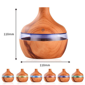 saengQ Electric Humidifier Essential Aroma Oil Diffuser Ultrasonic Wood Grain Air Humidifier USB Mini Mist Maker LED Light For - Find Epic Store