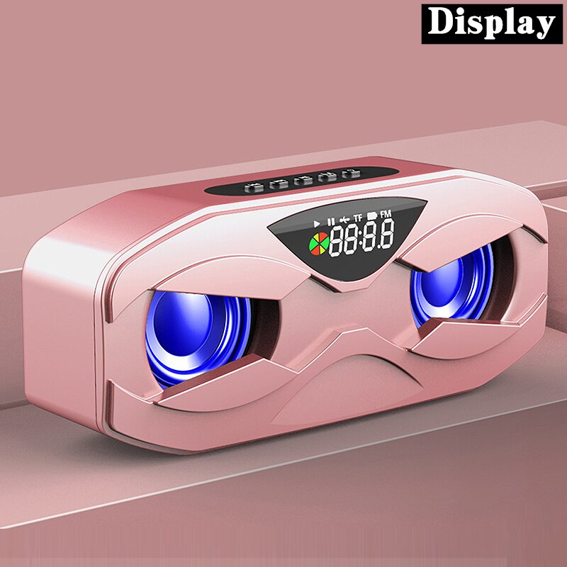 Bluetooth Speaker LED Rhythm Flash Wireless Loudspeaker FM Radio Alarm Clock - rose gold-display Find Epic Store