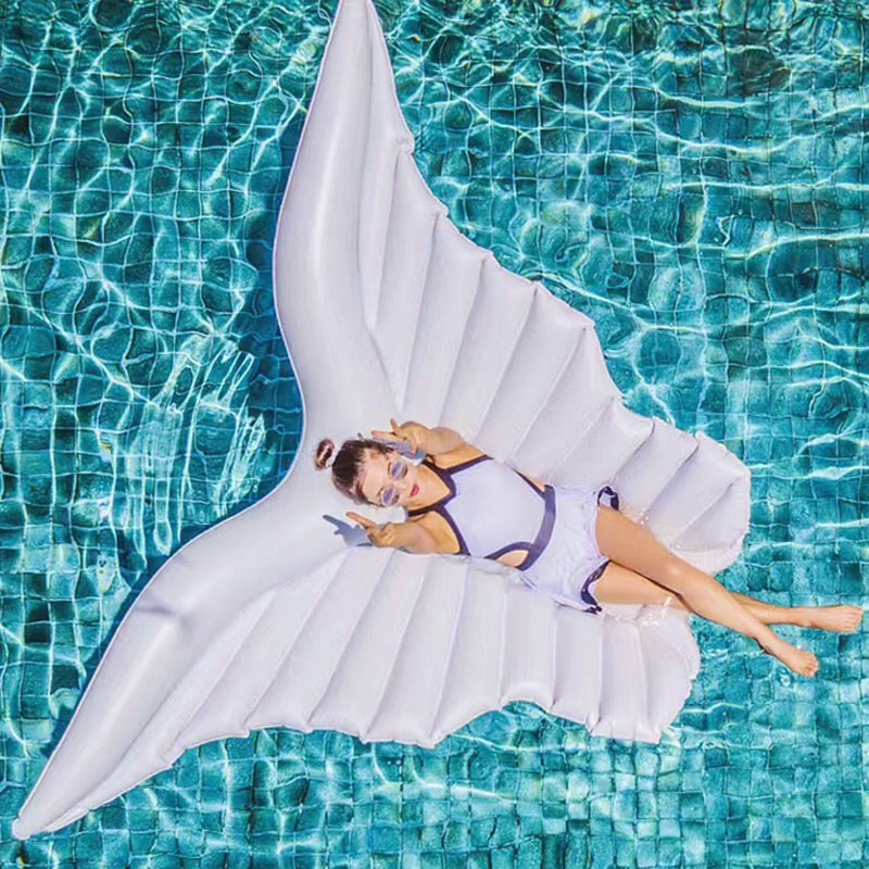 Giant Angel Wings Inflatable Pool Floating Air Mattress Lazy Water Party Toy Riding Butterfly Swimming Ring Piscina 110*180cm - Find Epic Store