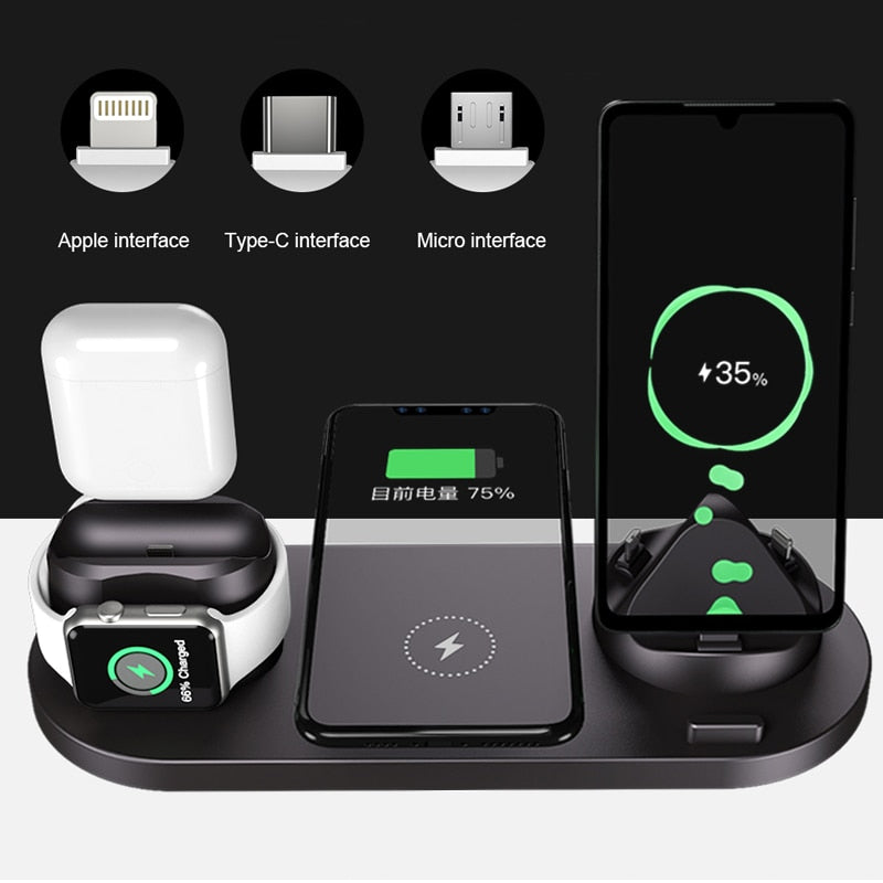 Wireless Charger 6 in 1 10w Qi Fast Stand - Find Epic Store