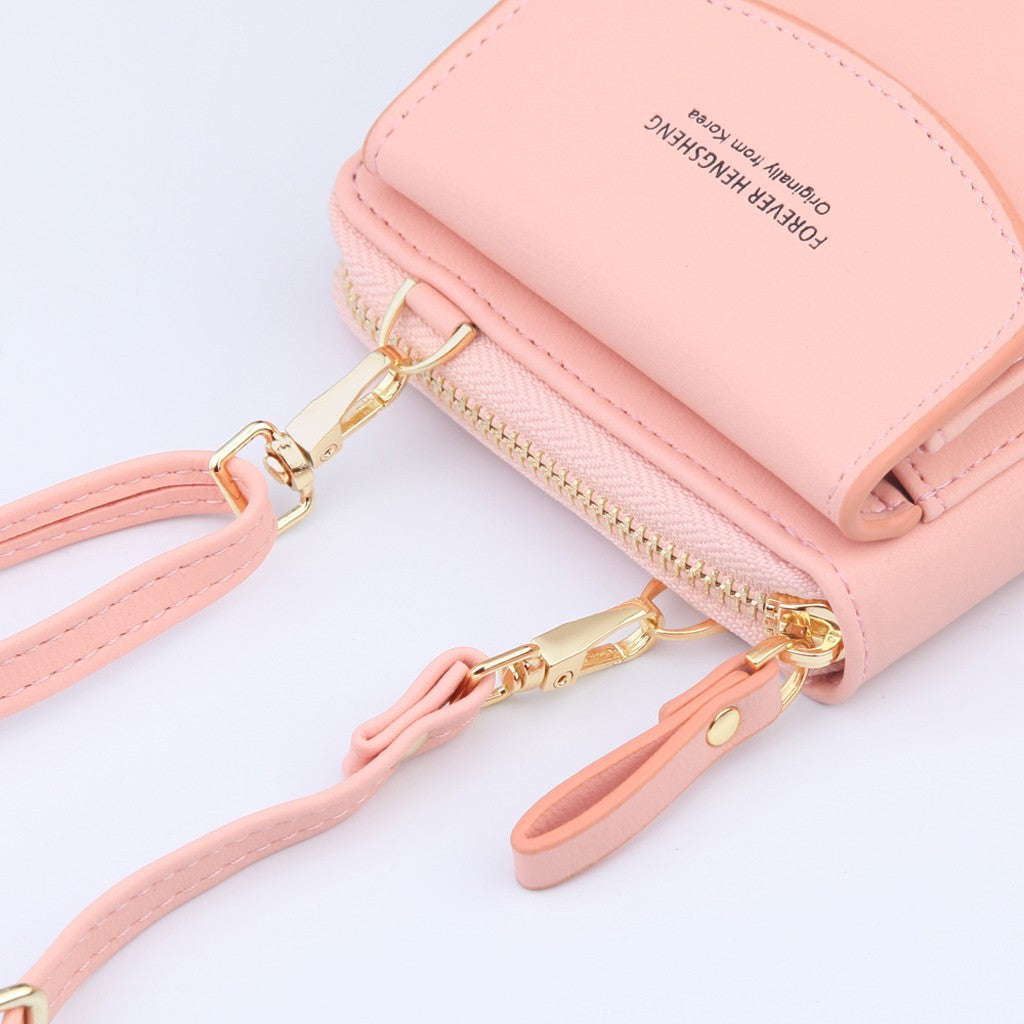 2020 Women Wallet Solid Color Leather Shoulder Straps Shoulder Bag Mobile Phone Big Card Holders Wallet Handbag Pockets girls - Find Epic Store